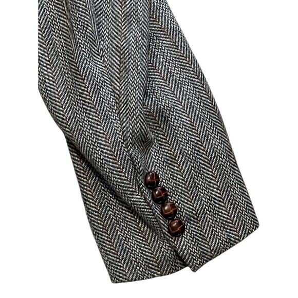 JOE NAMATH Men's Tweed Sport Coat Blazer Two Button Herringbone Stripe 46R - Picture 6 of 9